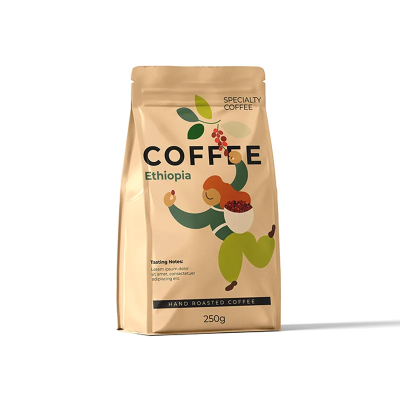 Cheap Price Resealable Plastic Food Packaging Custom Flat Bottom Pouch Coffee Bag with valve
