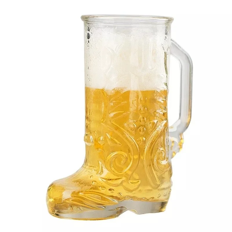 New Design 1.5 Liter Crystal Cowboy Boot Personalized Aesthetic Beer Transparent Custom Glass Cup