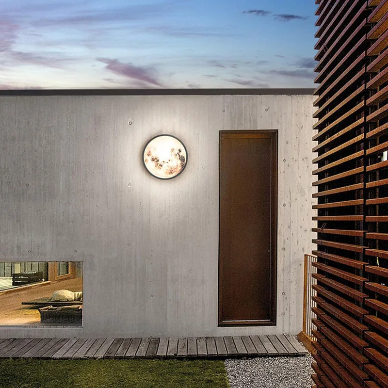 Waterproof IP54 LED 20W creative corridor mural wall fitting garden lamp outdoor courtyard decoration moon wall lamp