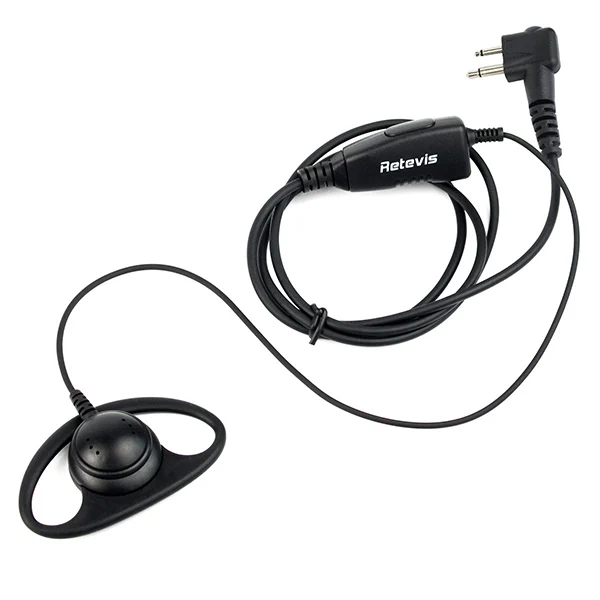 Retevis D Shape 2 Pin Ear Hook Earpiece Headset For Motorola GP68/GP88/GP300/2000/CT150/P040/Pro1150 HYTTC610 TC600 TC-500