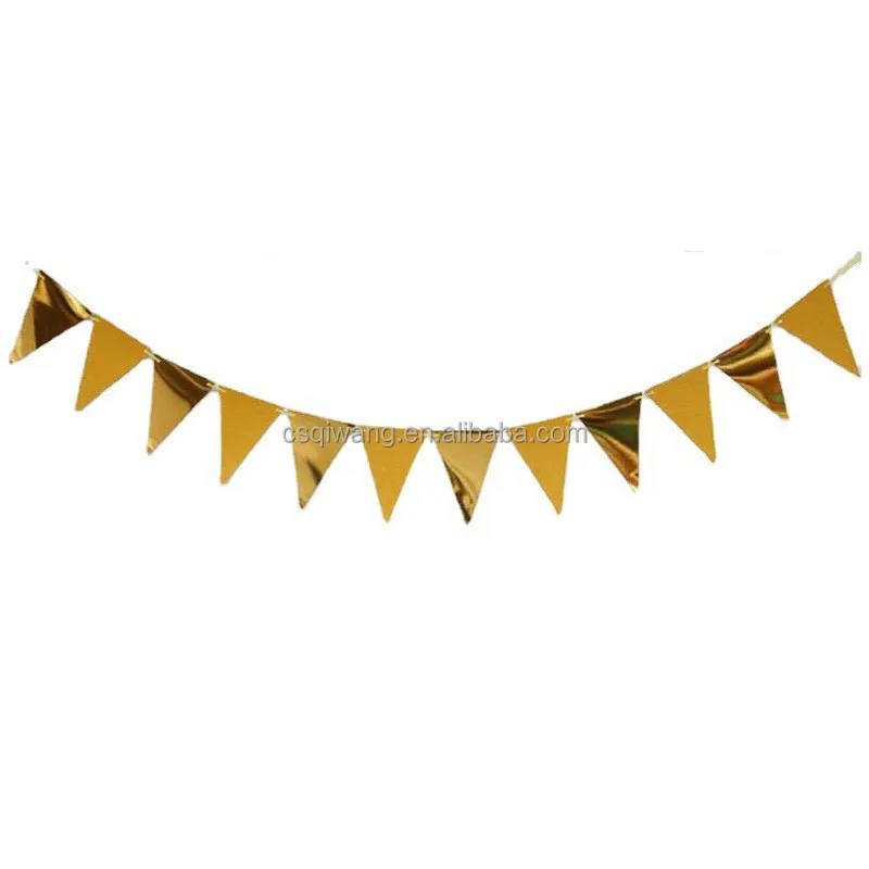 High Quality Custom Celebration Various Holiday Decorations Polyester Fabric Flag in Triangle Rectangle Pennant String Styles