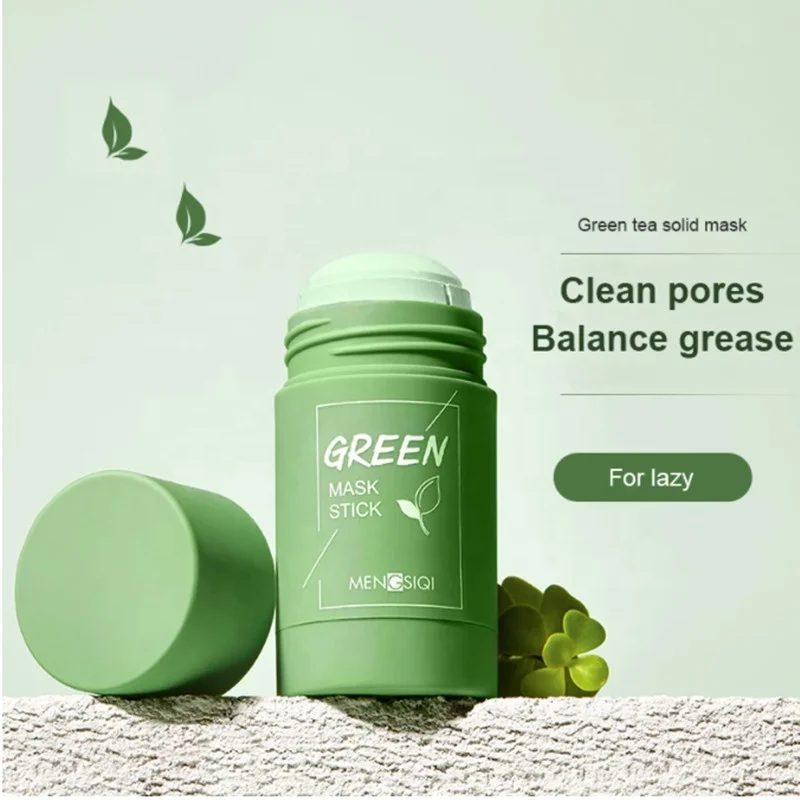 ZS Green Tea Cleansing Green Mask Stick Deep Cleansing Moisturizing Oil-Control Whitening Mask Purifying Clay Stick Mask