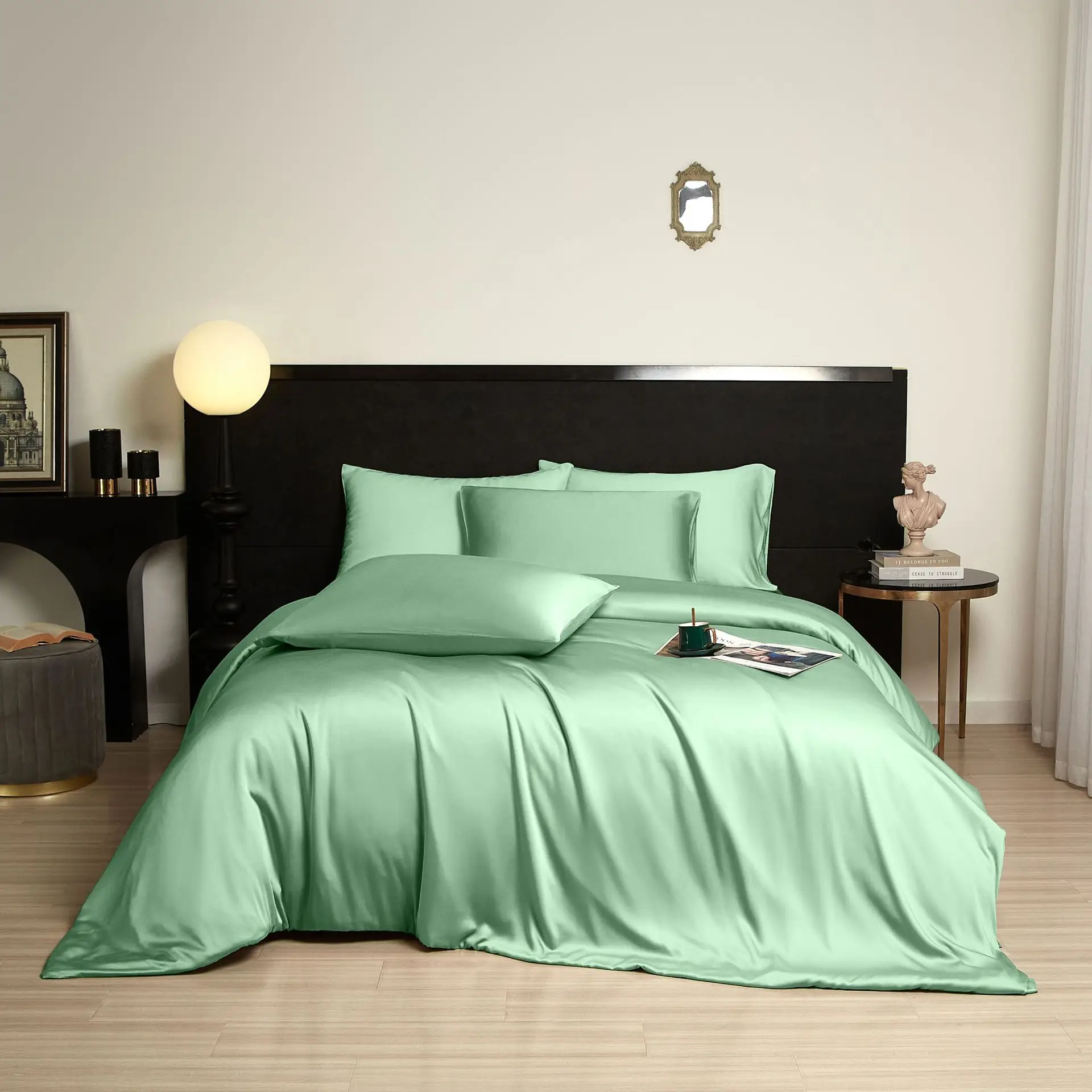 100% bamboo satin weave bedding set 	bamboo sheet duvet cover bamboo bed sheet set