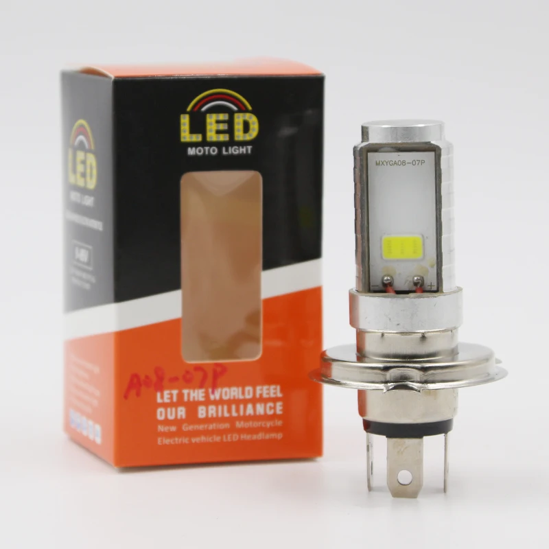 DAO Motorcycle LED Headlight Bulb H4 Hi-low Beam Led Light for Motorbike BA20D Double Light Motorcycle Lighting System Universal