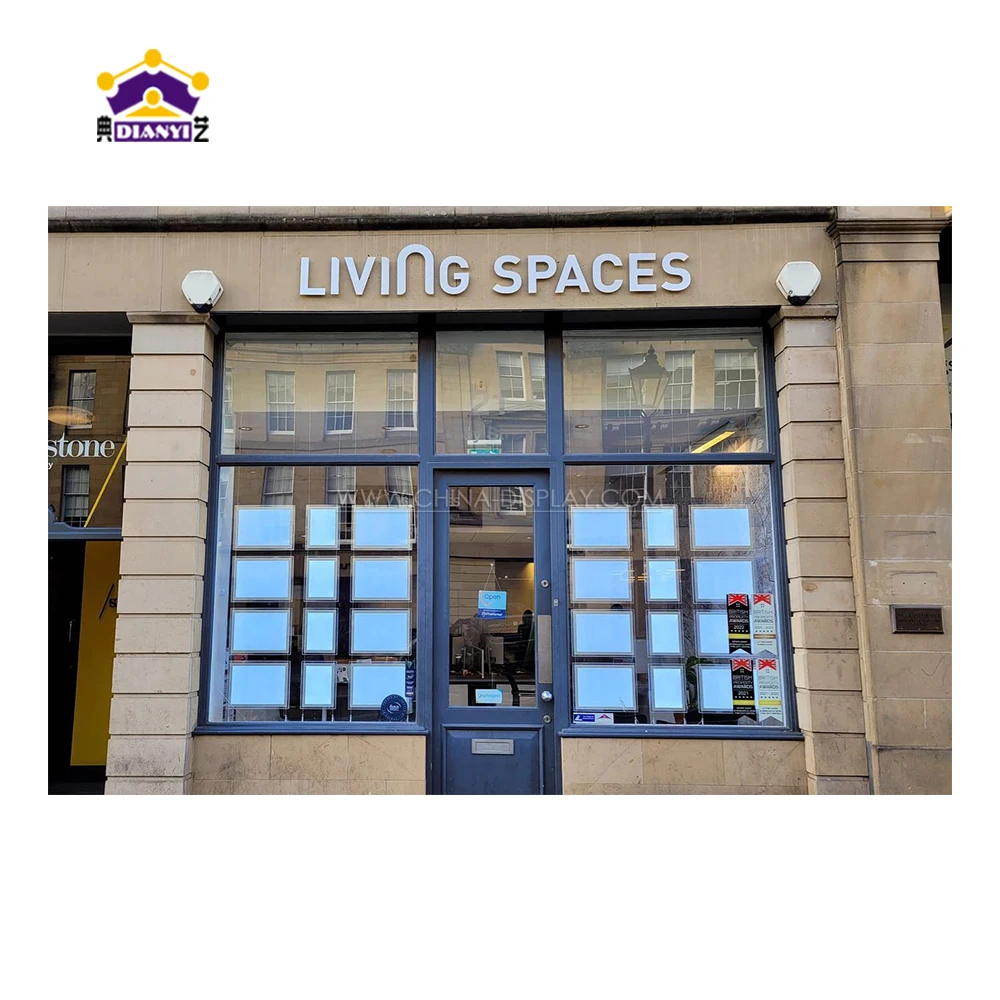 Custom Advertising Rectangle Full Luminous Illuminated Billboard Real Estate Agent Marketing Acrylic Light Box for Shop