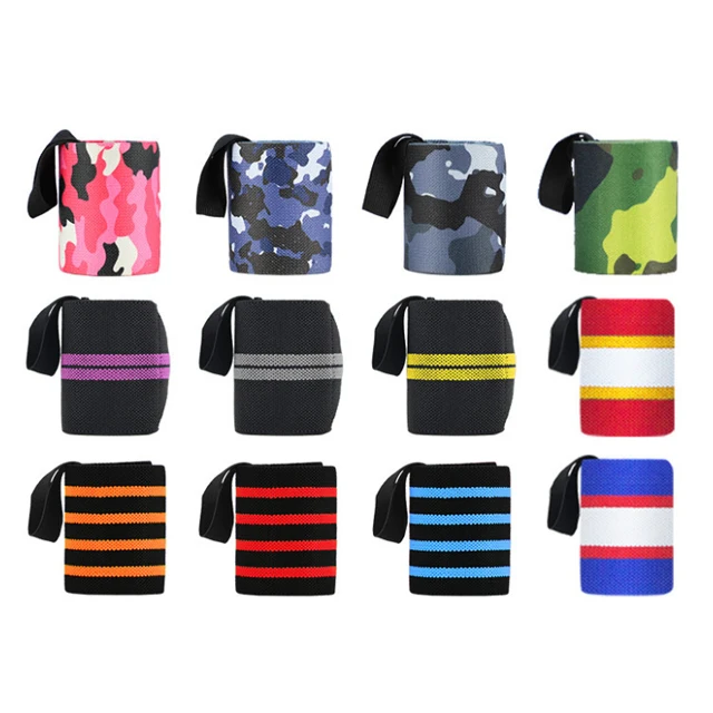 Custom logo nylon weight lifting barbell strength training gym wrist wraps for bodybuilding