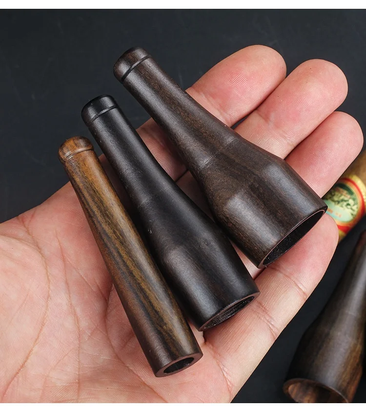 Wholesale Portable Cigar Holder 25-65 Gauge Ebony Wooden Cigar Smoking Mouthpiece