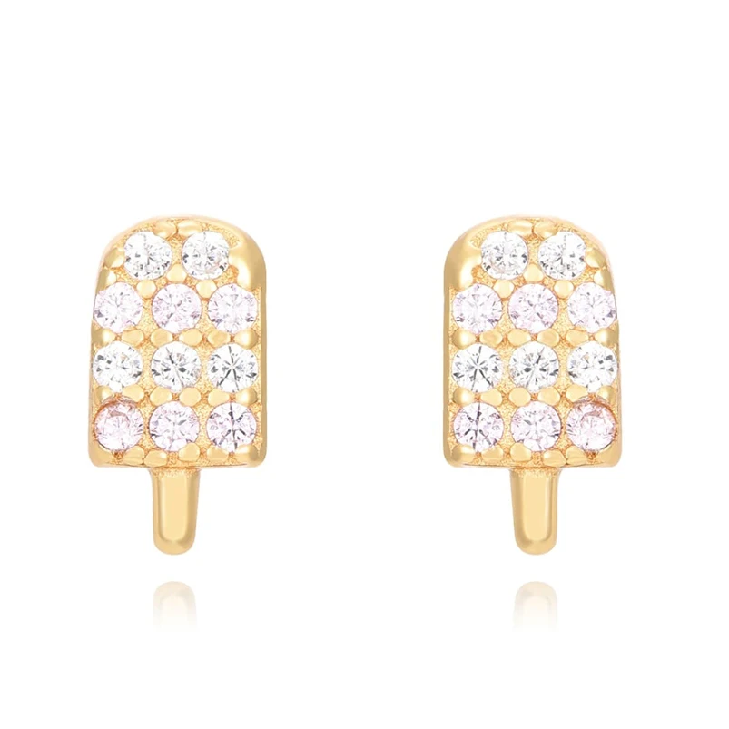 Gemnel cute S925 girls collection gold plated bag daisy stud earrings