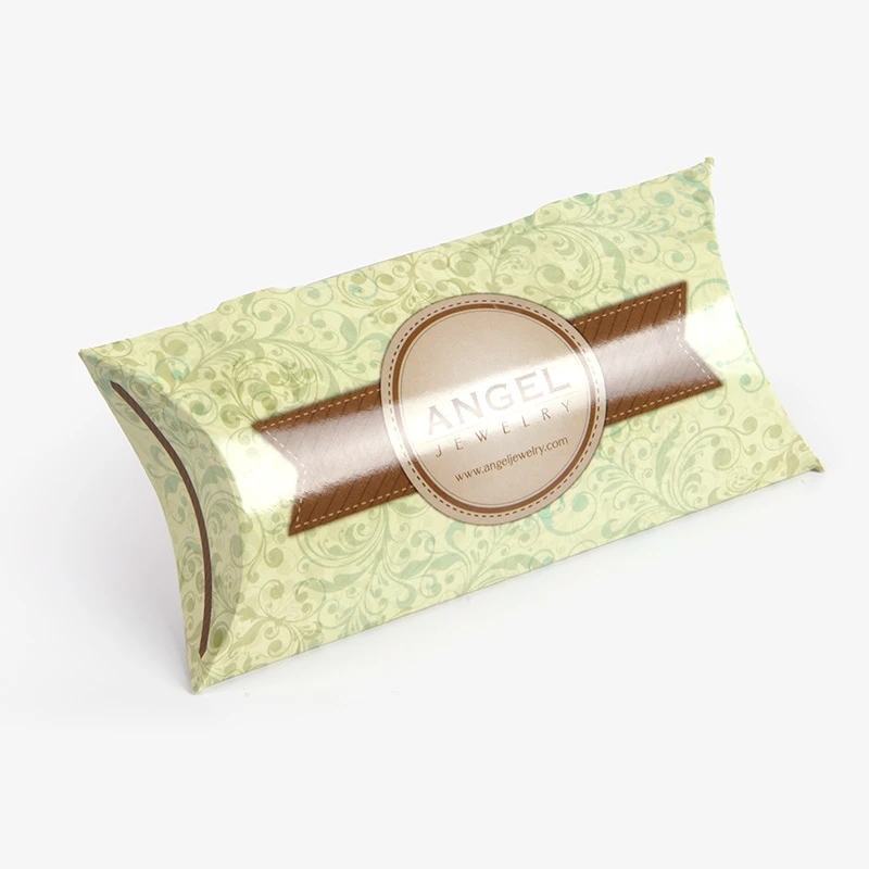 Eco- friendly Wholesale Custom Logo Printed Glossy Cardboard Pillow Shape Box Packaging Paper Boxes