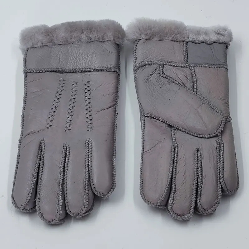 Winter Gloves Warm Fur Sheepskin Gloves Kids Children Leather Gloves Mitten