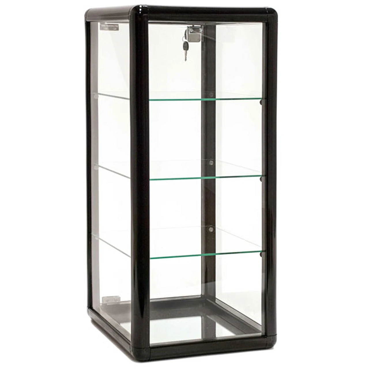 KEWAY 6ft Extra Vision Tower Showcase Aluminum Framed Tempered Glass Display Case with Opening Glass Door and Lock