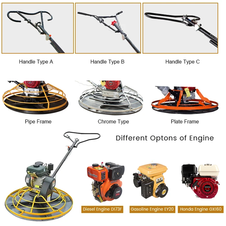 80-200r/min Road Machinery Conrcete Power Trowel Machine Dry Wall Sander Machine
