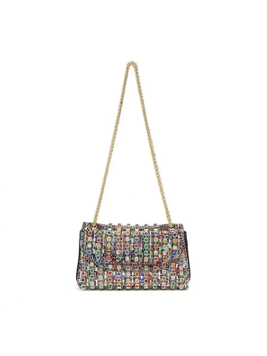 Color Rhinestone Shoulder Evening Bag Bling Purse Clutch Wholesale Luxury Evening Party Bags