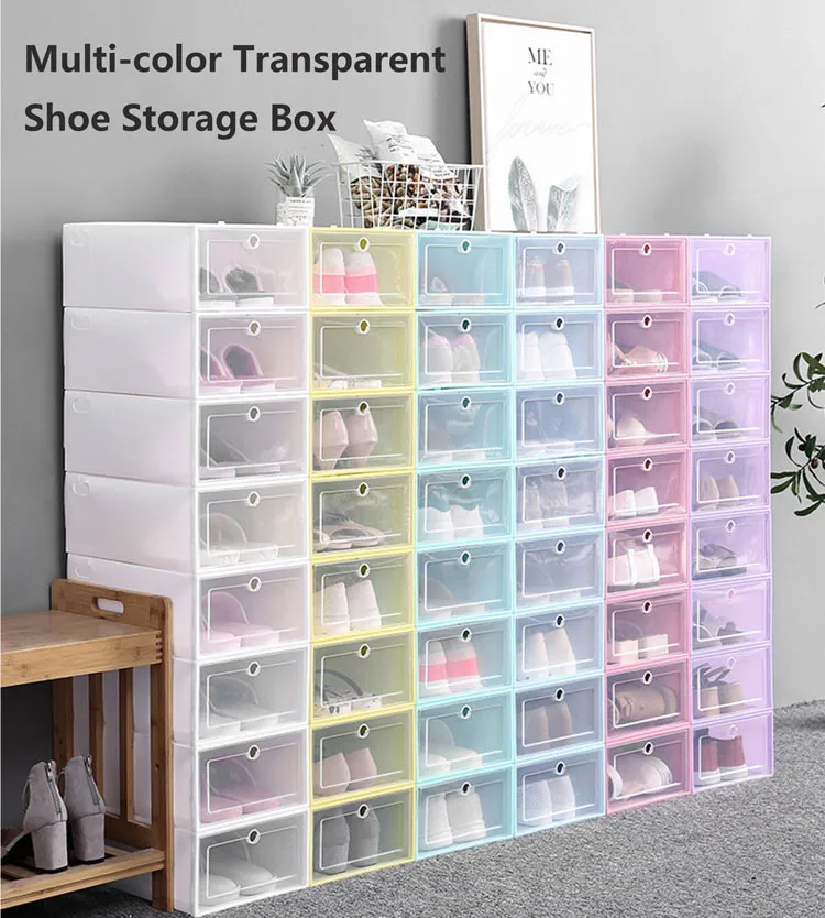 Tiroirs broche chaude chaussures chaussures chaussures en plastique transparent
