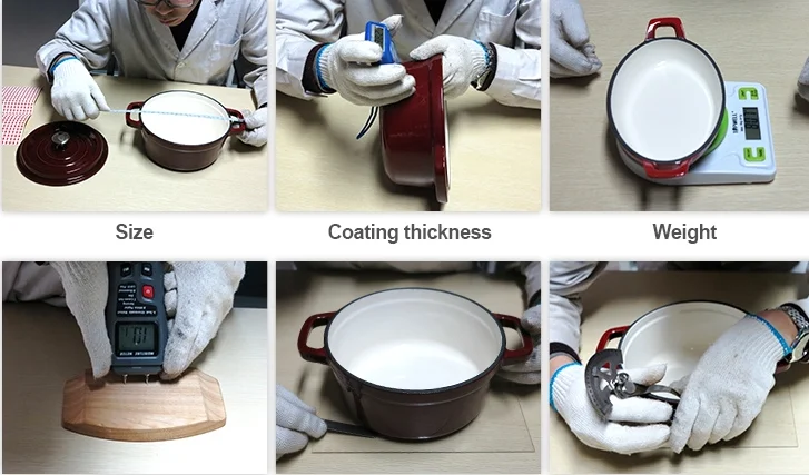 High Quality Cast Iron Luxury Cooking Pots Oem Non-stick Cookware Cast Iron Pot With 2 Handle Yellow Color