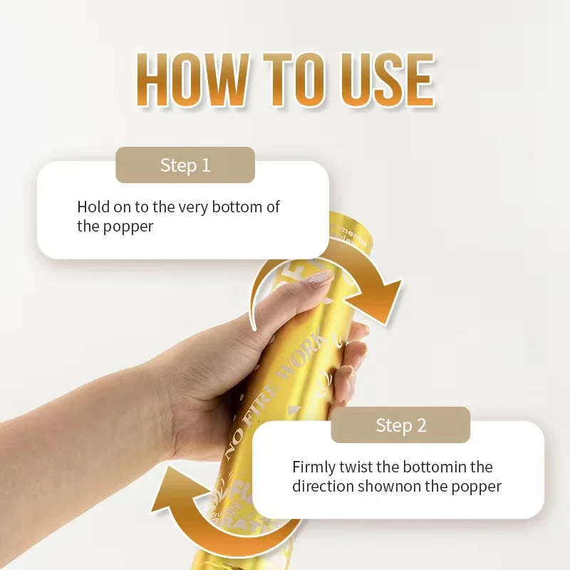 Customizable 30cm Handheld Confetti Cannon Party Supplies Jet Golden Popper