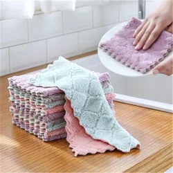 Wholesale microfiber Absorbent Kitchen Dish Cloth Towel,Non-stick Oil Washing Cloth Rag,Household Tableware Cleaning Wiping