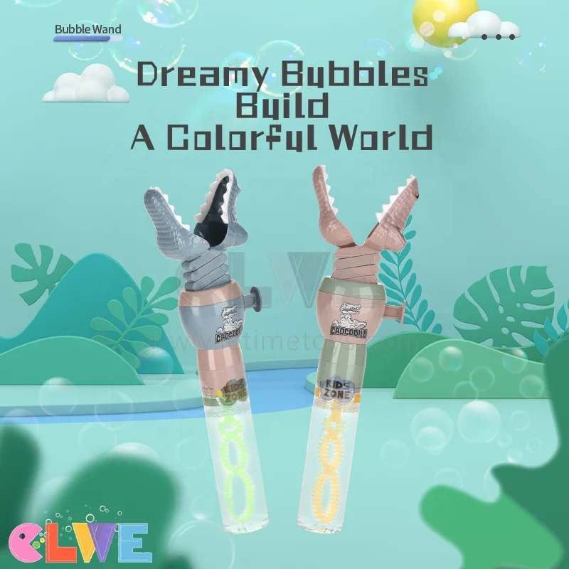 Good quality ABS Alligator Telescopic Spring Manipulator Toy Parent-children Interactive Animal Grabber bubble wand