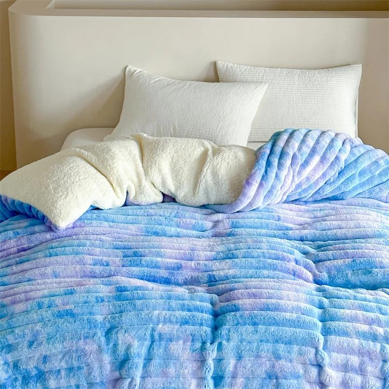 Soft Lightweight Faux Fur Throw Blanket Rabbit Fur Blanket Cozy Warm Blankets