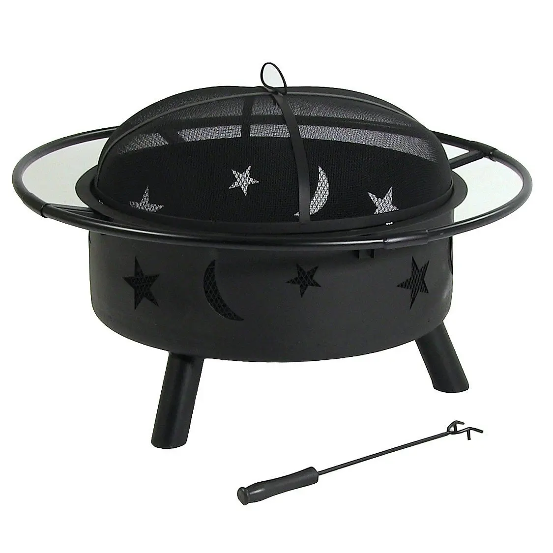 Moon and Star Globe Mgo Outdoor Iron Fire Pit Table Sphere Portable