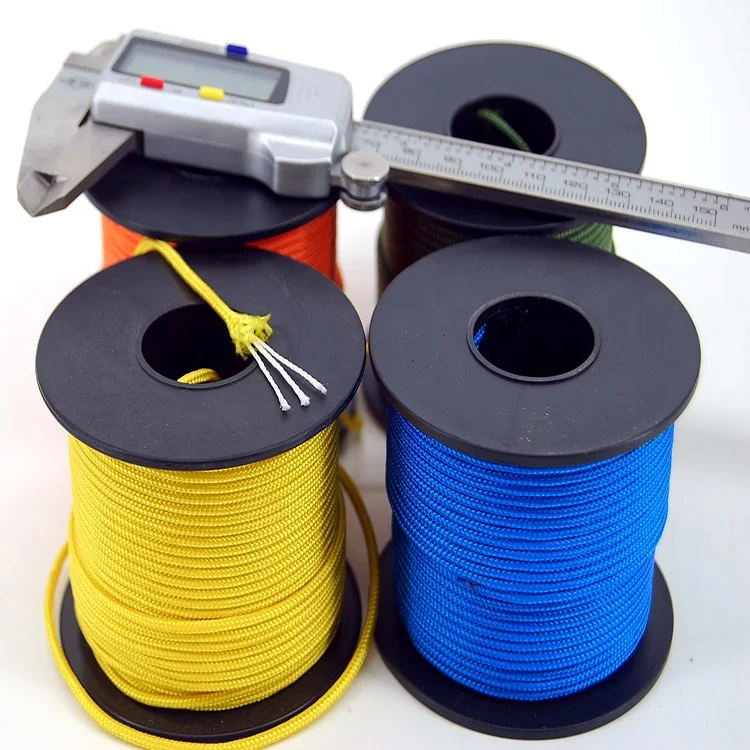 3mm wholesale 3 strand nylon spool 400LBS  braided lightweight parachute rope paracord micro cord