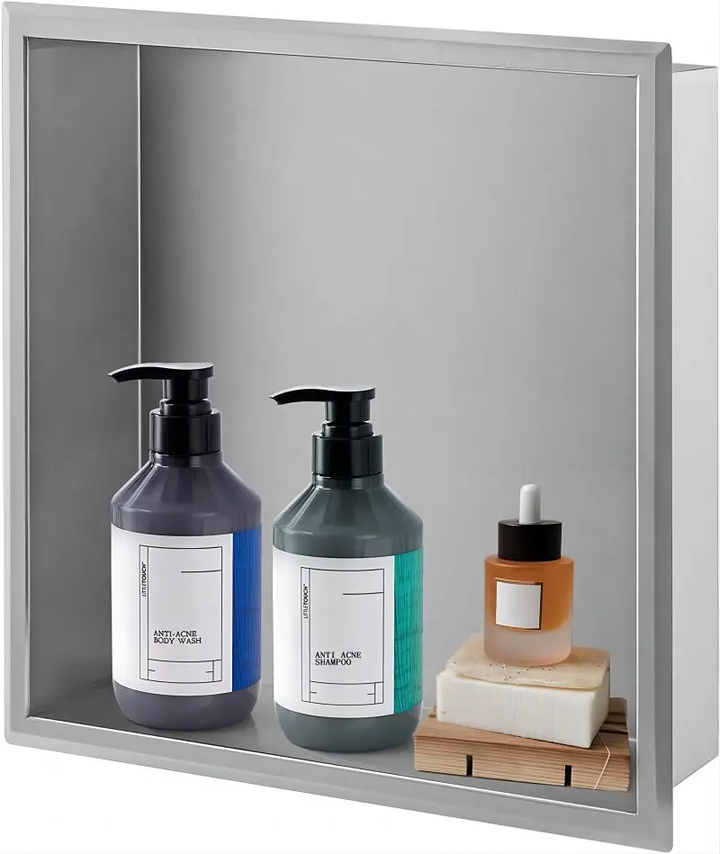 Custom Shower Niche Anti Rust Square Shower Niche Stainless Steel Bathroom Wall Shower Niche
