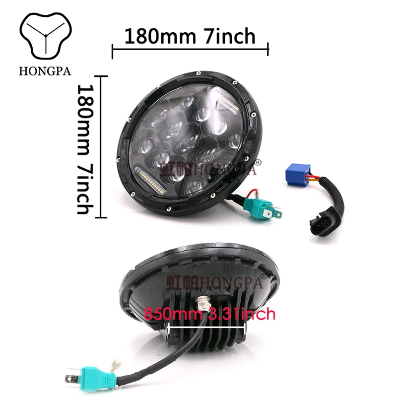 7' 60W Round Led Motorcycle Headlight Projector For Jeep Cafe Racer