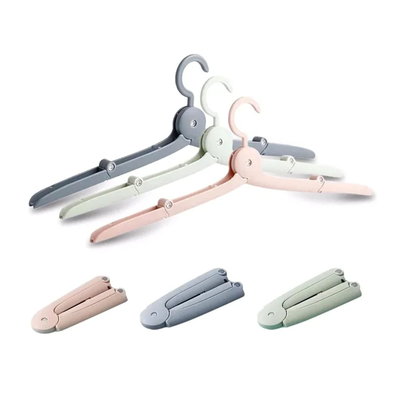 Space Saving Plastic Folding Clothes Hangers Travel Portable Foldable Clothing Shirts Socks Hanger Drying Racks