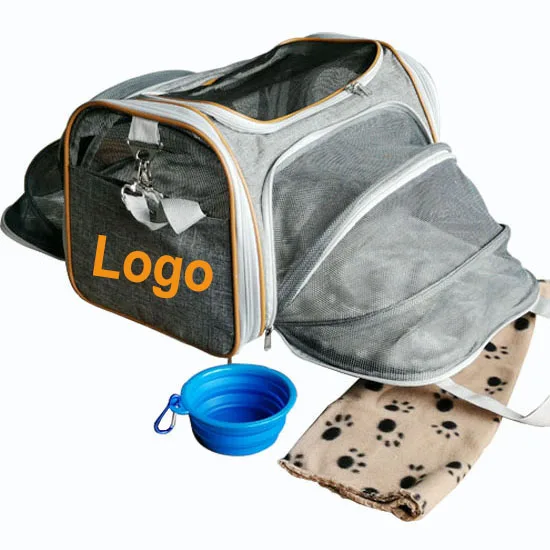 Custom hot sale Amazon small pet expandable tote duffel bag for travel