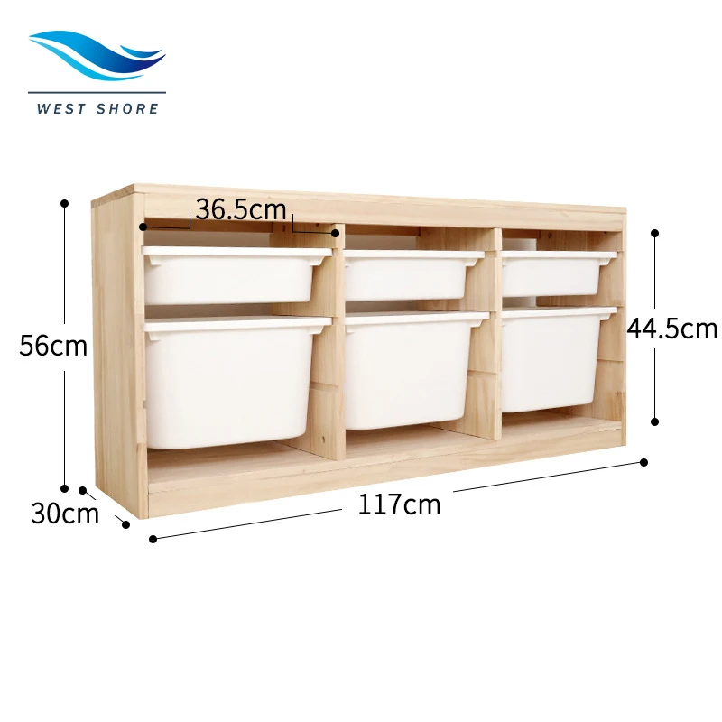 Wholesale Kindergarten Preschool Child Room Book Toy Storage Organizer Furniture Wooden Montessori Cube Kid Cabinet