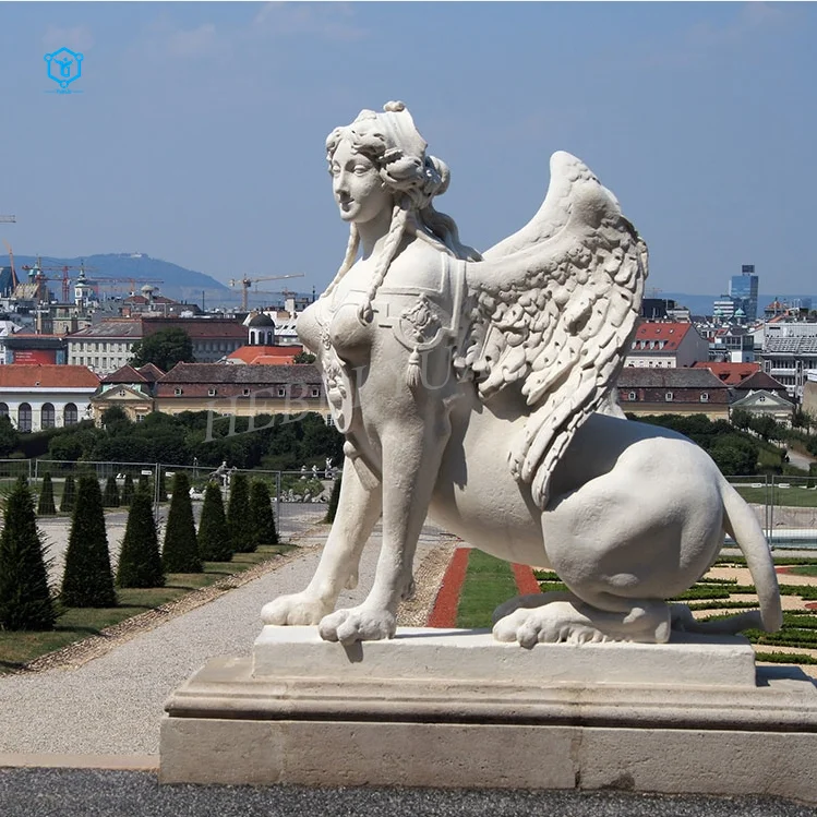 Life Size Handmade Outdoor Decor Marble Egyptian Sphinx Decoration Statue Sculpture