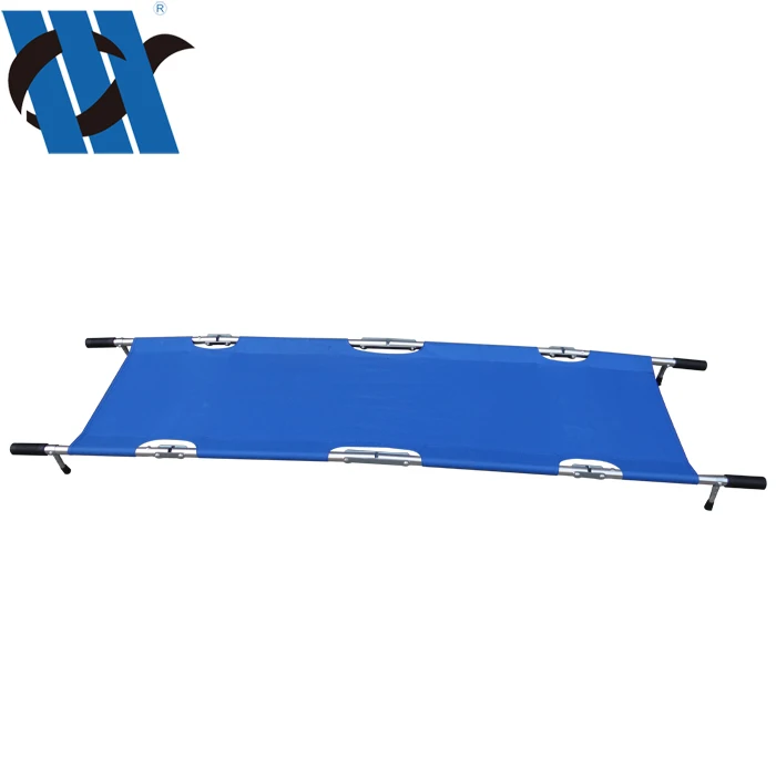 BDST109A Medical Portable Aluminium Alloy Canvas Camp Bed with Bags Four Parts Camp Folding Stretcher