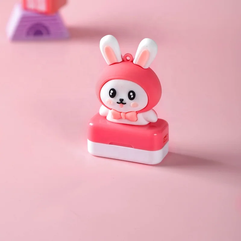 2022 New Arrival Cute Animal Design Fabric Ink Signature Self-inking  Baby Name Stamp Kids Clothing Name Stamps