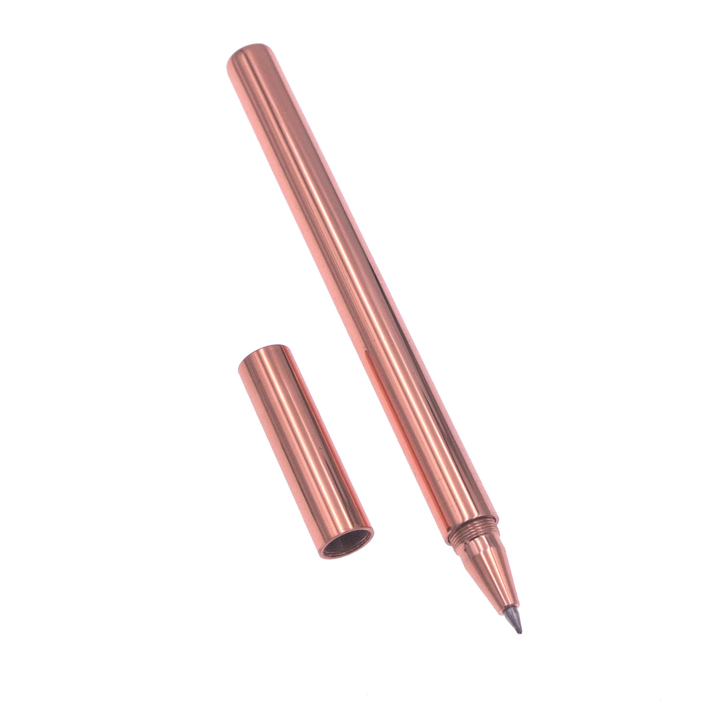 1pc Brass Rollerball Pen Mens Metal Roller Ball Pens EDC Rose Gold Collection Pen Gift