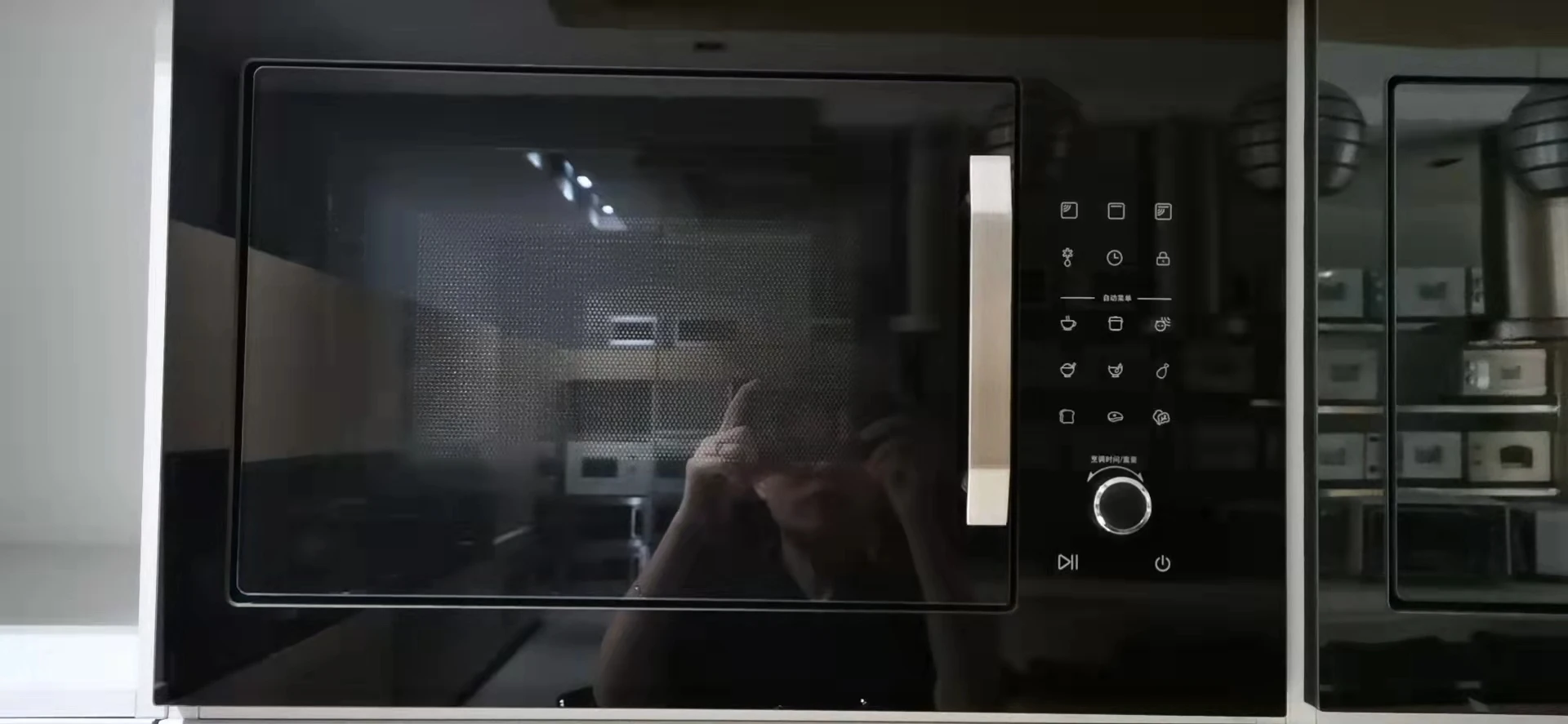 Stainless Steel 25L 900W Black Microwave Convection Oven Built-in with 220V Glass Electric OEM Glass Door Electronic Control 900