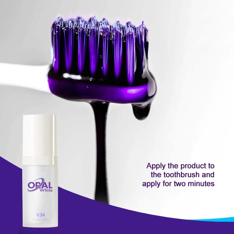ODM OEM Non-invasive V34 Color Corrector Toothpaste Fast Brighten Purple V34 Toothpaste Smile Ease Home Use
