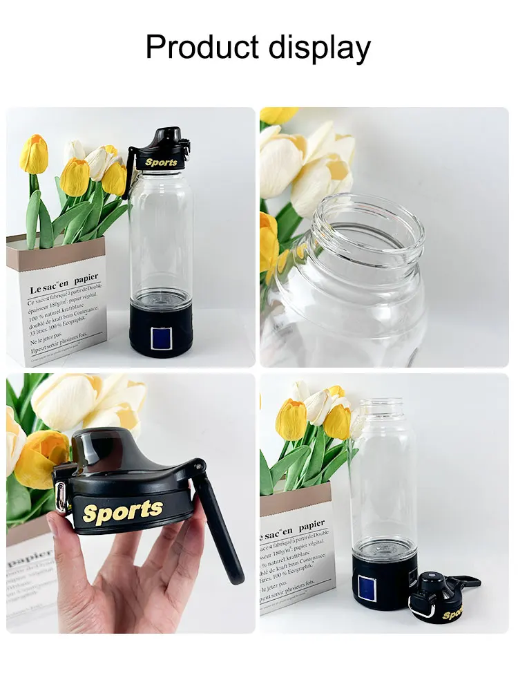 Factory Price Hydrogen Water Bottle Glass 1000ml New Design Portable h2 Rich Water Bottle Hydrogen Water Machine Generator