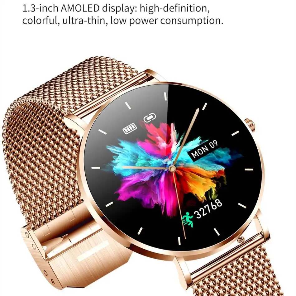 New T8 Slim Smart Watch Women's 1.36-inch Amoled 360 * 360 High-definition Pixel Display Call Reminders Smartwatch