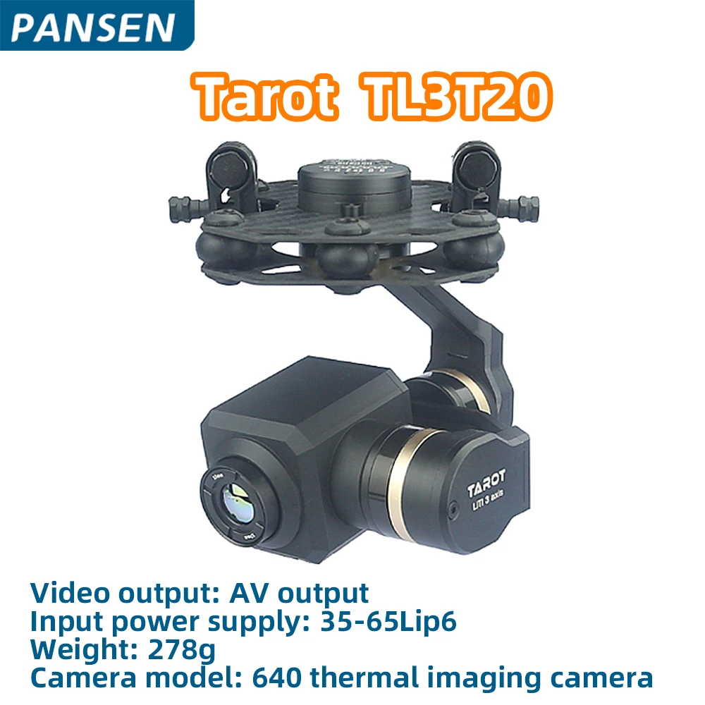 Tarot 3 Axis Brushless Gimbal with Built-in 640*512 Thermal Imaging Camera 3-6S Input S-Bus PWM Receiver Radio Control TL3T20