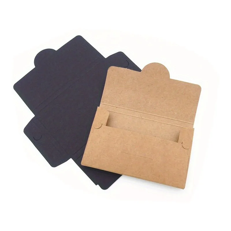 Biodegradable kraft paper greeting card envelope packaging custom logo printing vip card gift package box