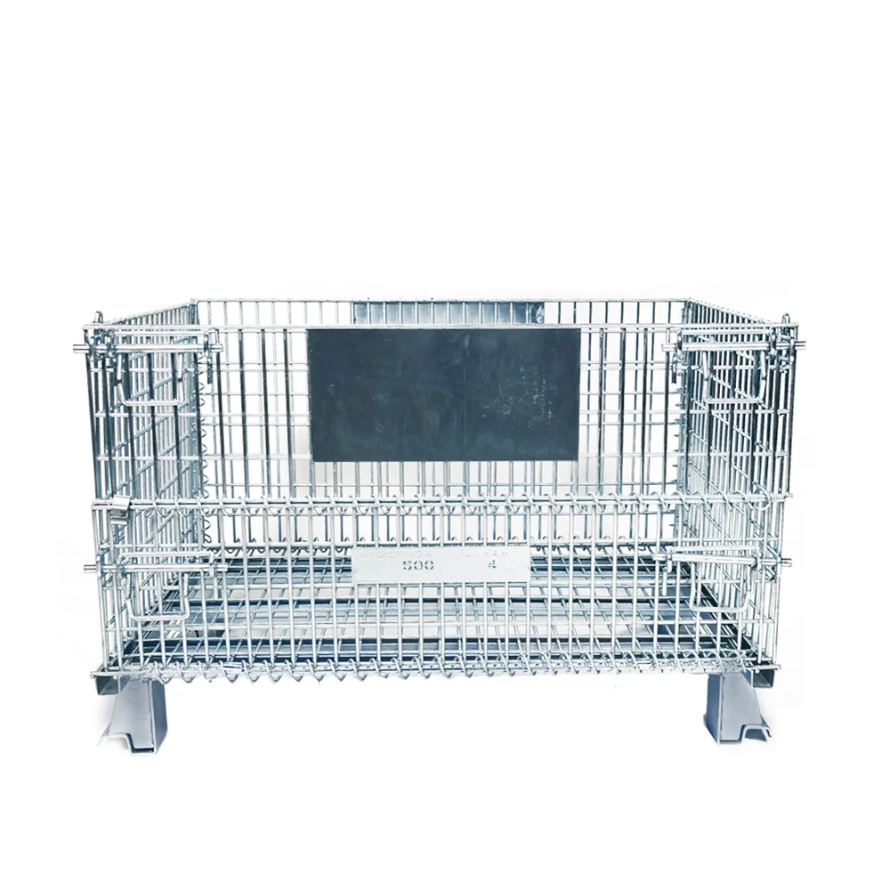Промышленная Штабелируемая стальная сетчатая корзина для хранения поддонов
