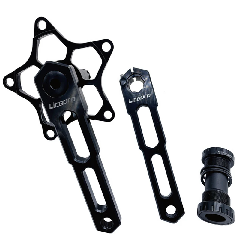Litepro For Brompton Integrated Hollow 5 Claws Crank Folding Bicycle 170mm 130BCD Crankset Aluminum Alloy