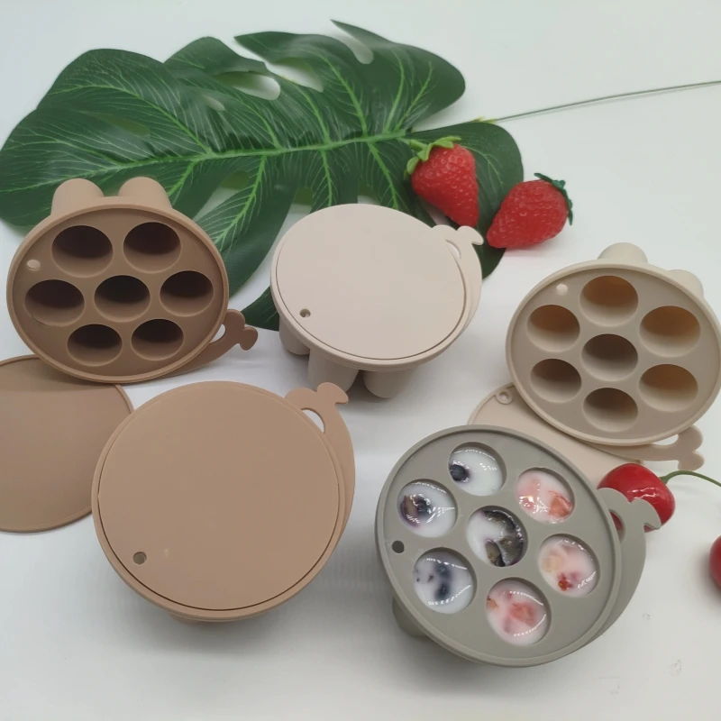 New Design Cute  Silicone Fruit Feeder Pacifier Food Freezer Tray for Baby Feeding Baby Breastmilk Popsicle molds