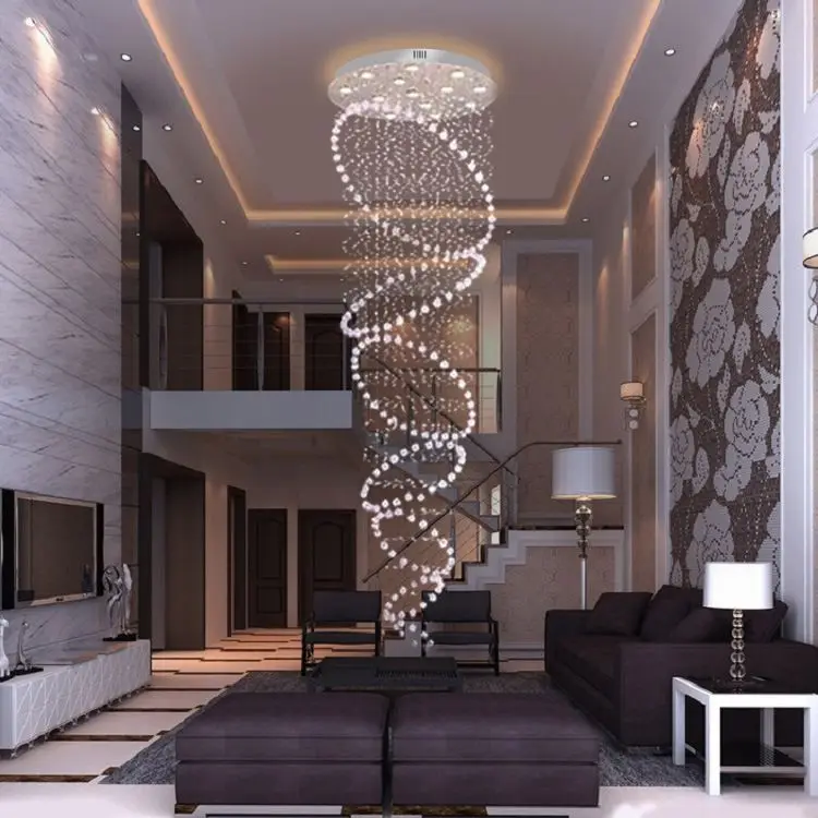 Staircase Crystal Chandelier Lighting Double Spiral Crystal Ceiling Lamp Living Room Bedroom Hanging chandelier