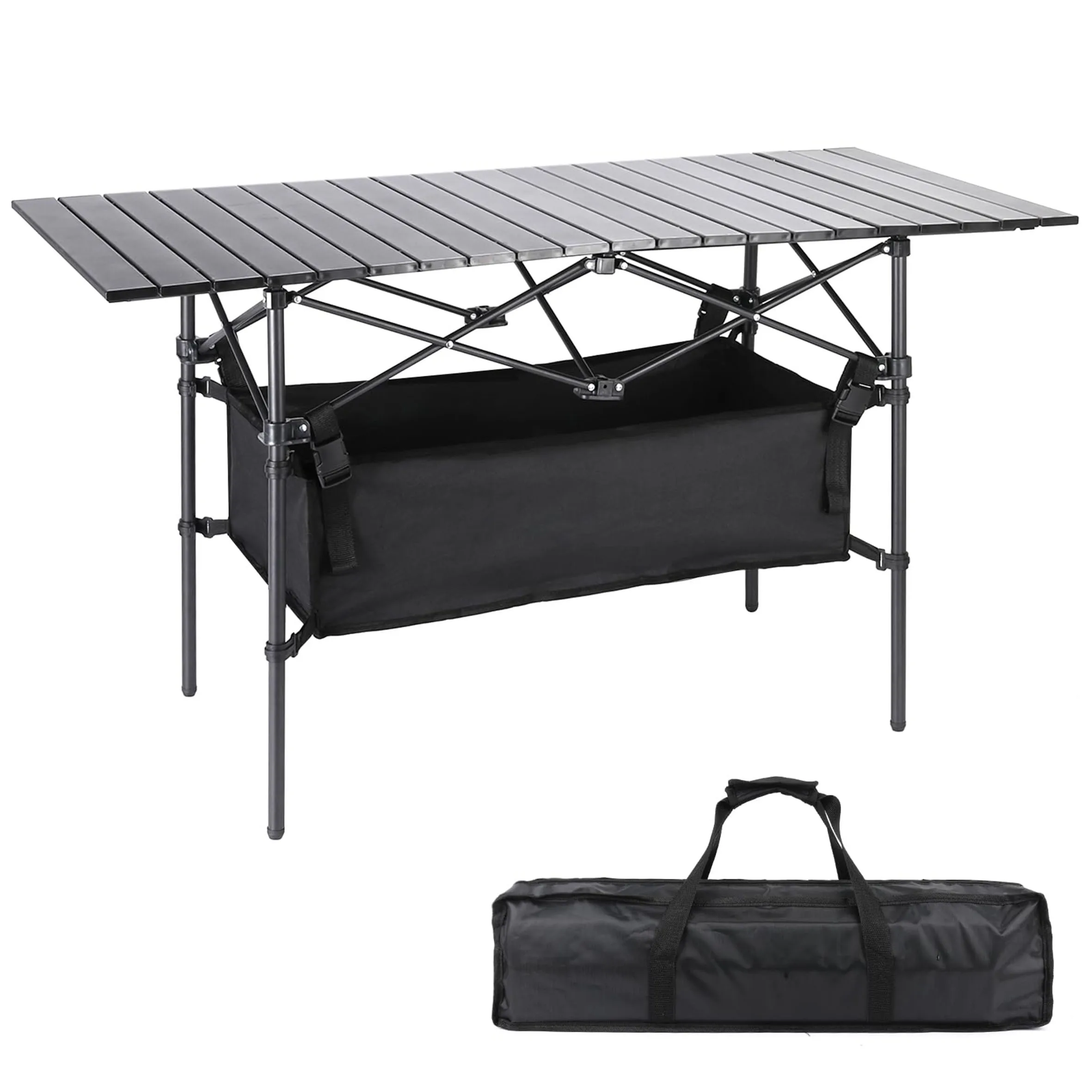 Multifunctional Outdoor,Foldable Aluminum Camping Splice Table With Side Hanging Hole Design/