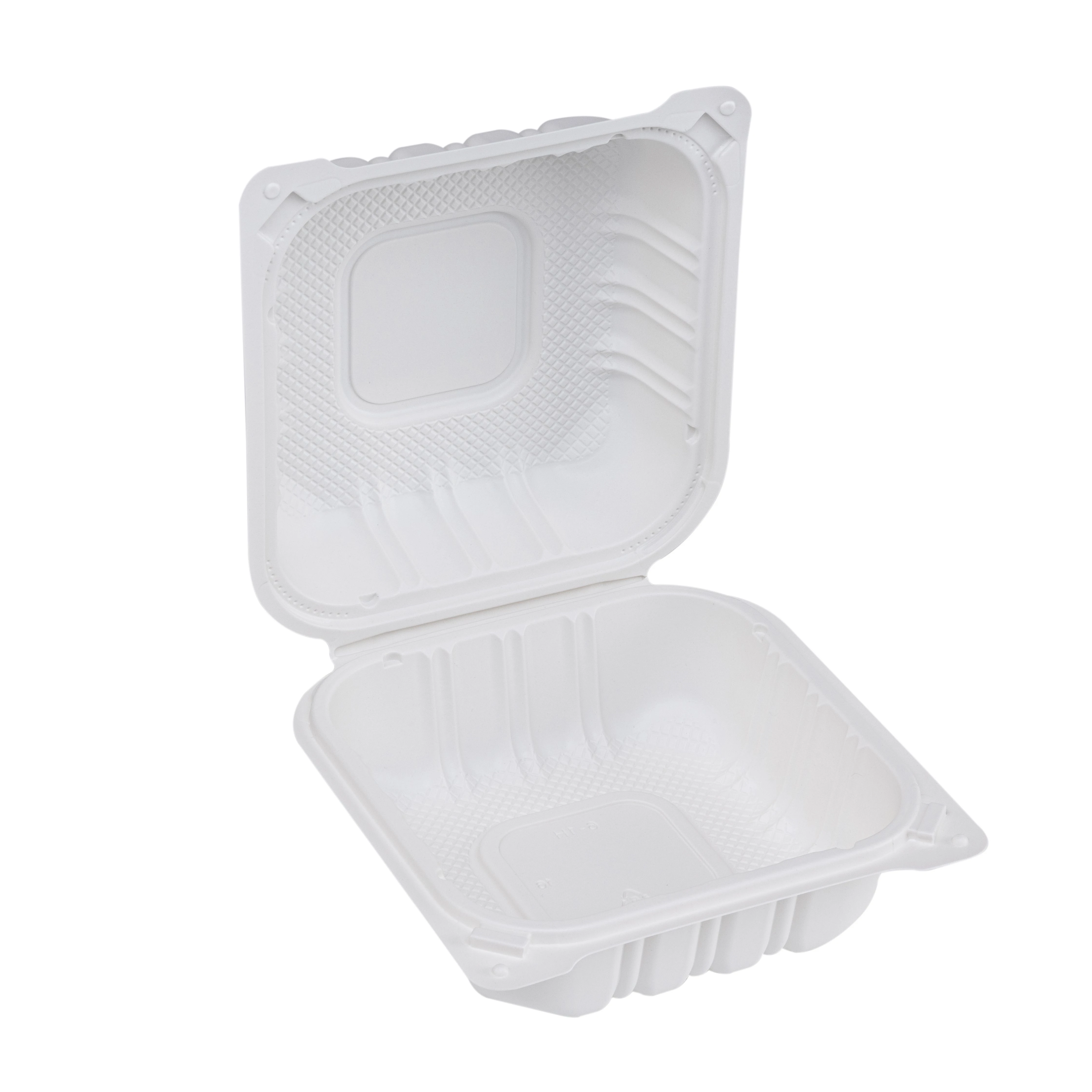 8 x8 Inch 1 Compartment Plastic MFPP Mineral Take Out Clamshell Food Disposable To go Container