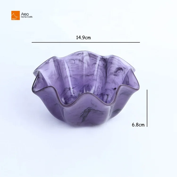 Sustainable Polyresin Purple Swirl salad Platter Western restaurant tableware set Handmade vegetable and fruit salad bowl