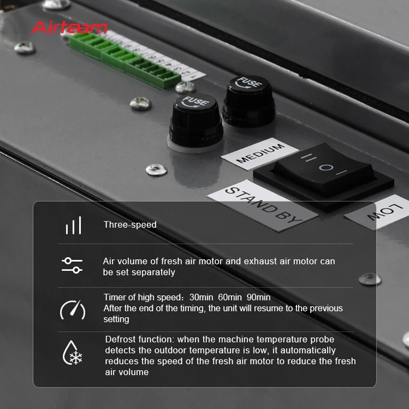 Ceiling Mounted ERV HRV Bypass Remote Controller  Residential Fresh Air Recuperative Ventilation System