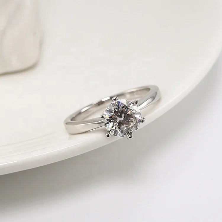 2021 Classic New Trendy Womens CZ Jewelry 925 Sterling Silver Rhodium Wedding Engagement Diamond Solitaire Moissanite