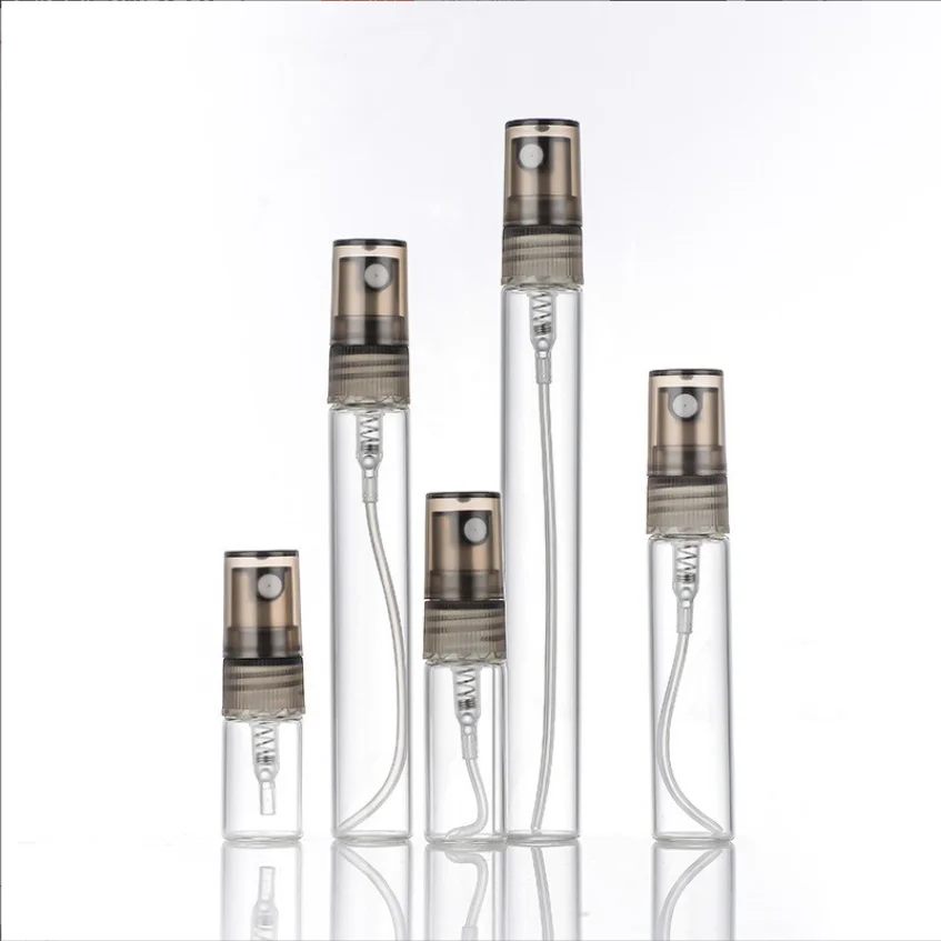Mini Size 2ml 3ml 5ml 10ml Clear Glass Vial Perfume Spray Atomizer Sample Bottle